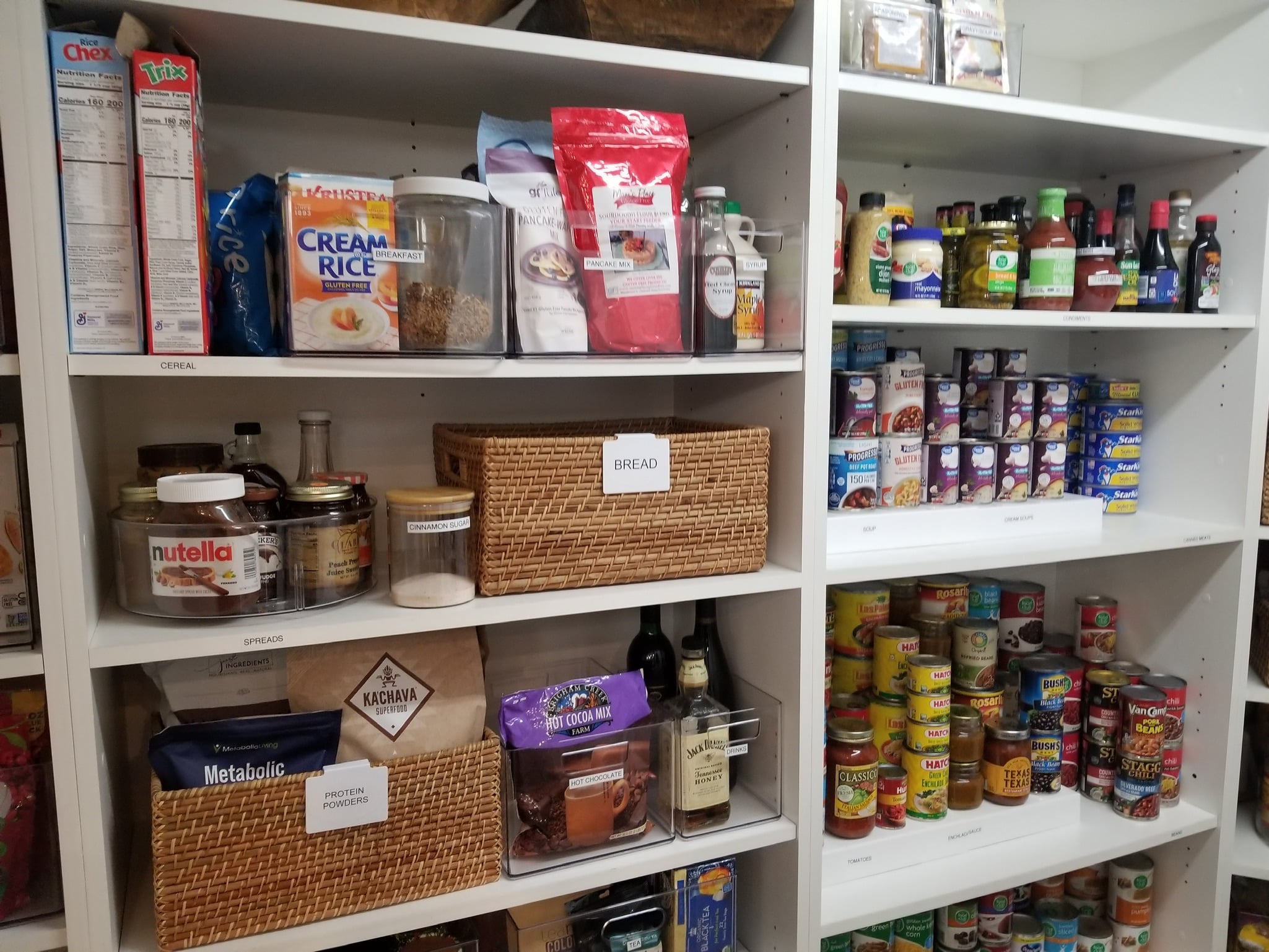 Organized kitchen pantry